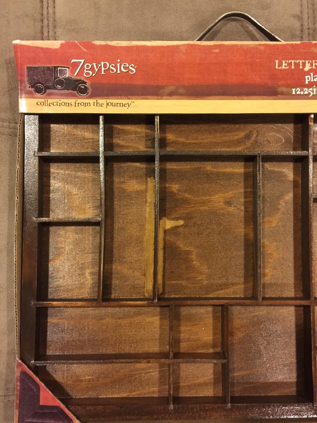 7 Gypsies Printer Tray Letterblock Brown Color with Silver Handle Scrapbook