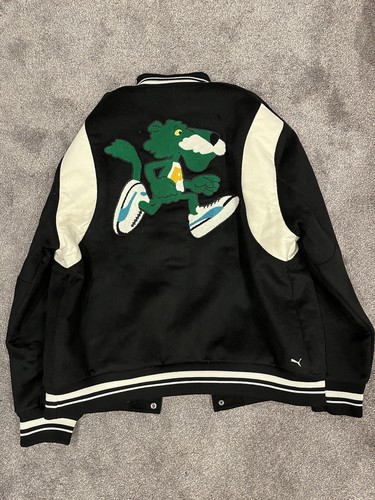 Pre-owned Puma Mascot T7 Wool Varsity Jacket Black Mens Size 2xl $385