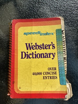 Speedi Index Webster s Dictionary Over 40,000 Concise Entries 