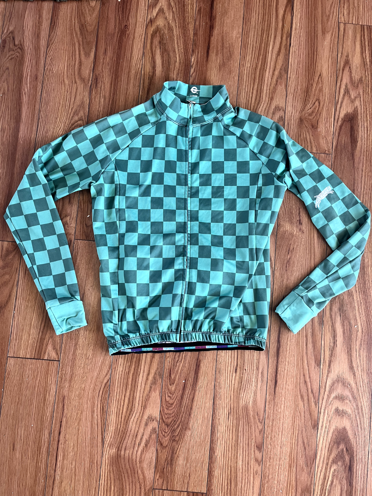 Team Dream Cycling Team LS Thermal Jersey - Green Checkers Team Dream Cycling Team LS Thermal Jersey - Green Checkers