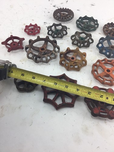 LOT OF 15 WATER VALVE FAUCET HANDLES VINTAGE INDUSTRIAL STEAMPUNK SALVAGE LOT