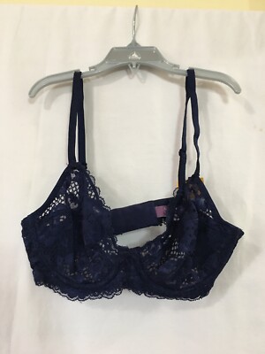 Adored By Adore Me Women's Chelsey Unlined Underwire Bra Lace Navy Blue U pick