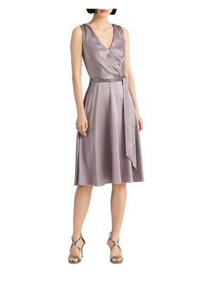 

LAUREN RALPH LAUREN Женское фиолетовое платье без рукавов с поясом и кристаллами, Фиолетовый