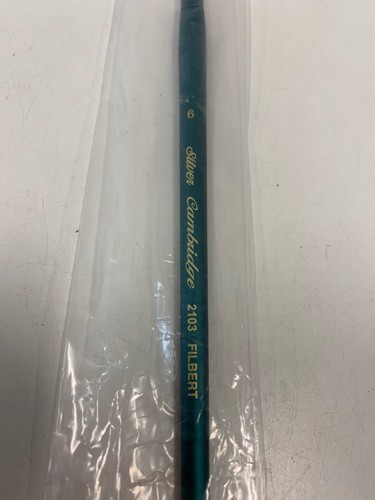 Silver Brush 2103-6 Filbert Cambridge White Bristle and Synthetic Long Handle #6