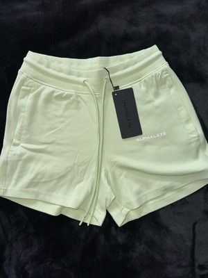 Alphalete Women's Essential Core Shorts Light Green Mid Rise Size Small NWT