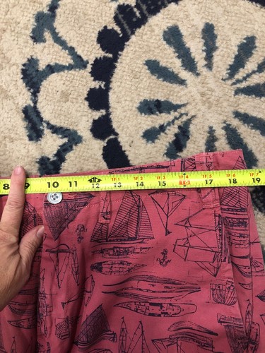 POLO RALPH LAUREN Pink Naval Tailors Print Straight Fit Shorts Pants Size 36 EUC