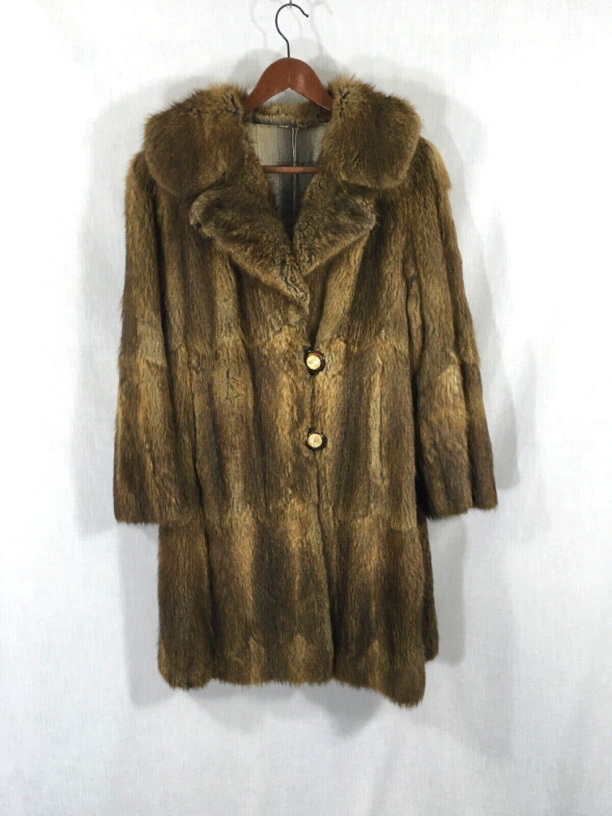 【mopi】clastellar FUR RIBBON COAT Hell Bunny Elvira Dramatic Statement Long Hooded Vintage Fur