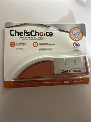 Chef's Choice Manual Knife Sharpener Double Bevel Interlocking Diamond Pad Tech