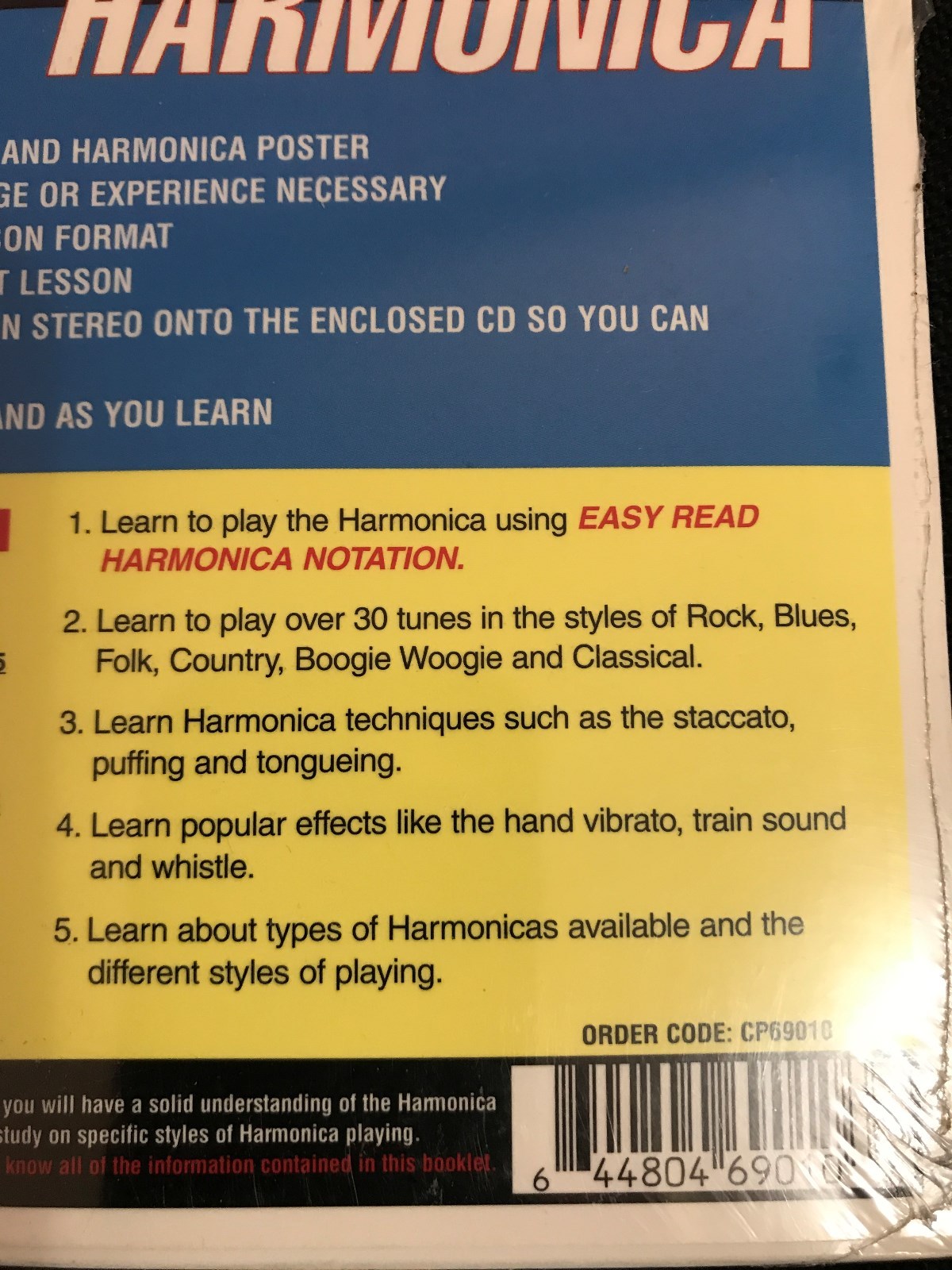 LEARN TO PLAY Harmonica 10 Easy Lessons new CD, booklet and poster