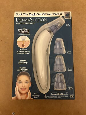 DermaSuction Pore/Blackhead Cleaning Device w/ 4 Heads NEW OPEN BOX