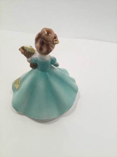 Vintage Josef Originals March Birthday Month Girl Figurine Aquamarine