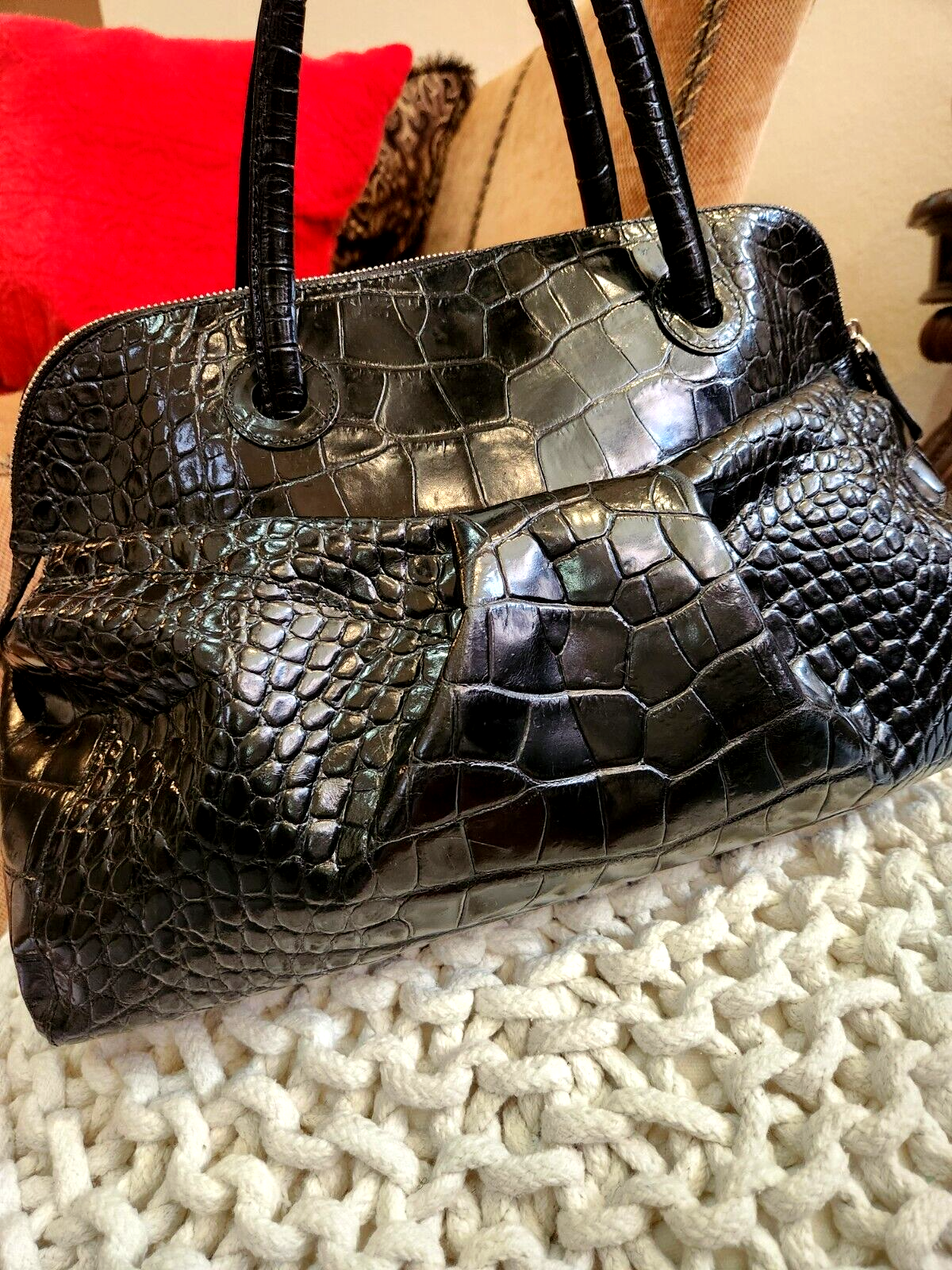 バッグ 00s archive FURLA Crocodile tote bag Y2K 00s archive FURLA Crocodile tote bag Y2K - バッグオンライン