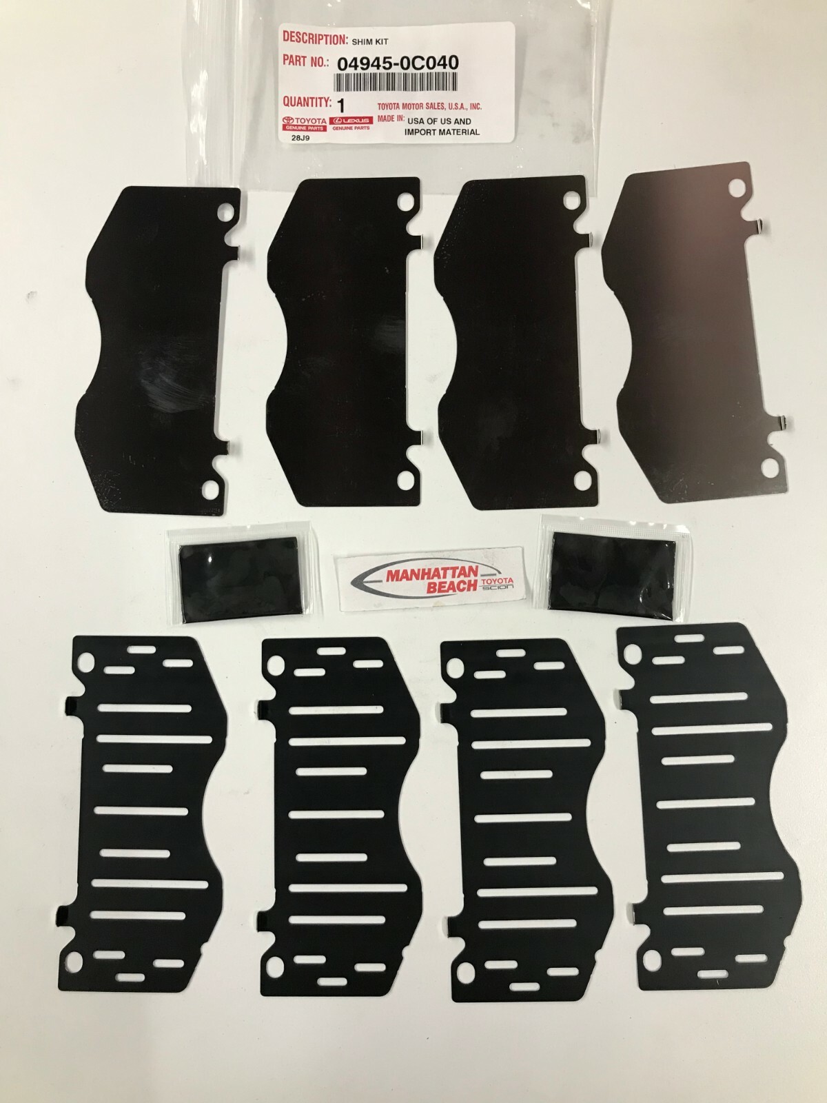 Genuine Toyota FRONT Disc Brake Shim Kit 04945-0C040 | eBay