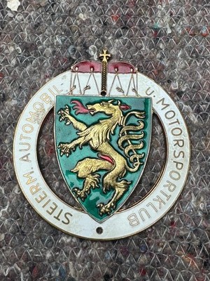 Steierm Automobile Motorsports Club Enamel Car Badge Emblem Insignia