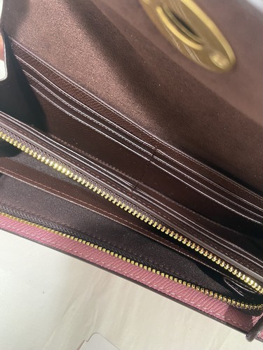 COACH F78068 Slim Envelope Wallet Rose Flower Pink Color Turn luck closure