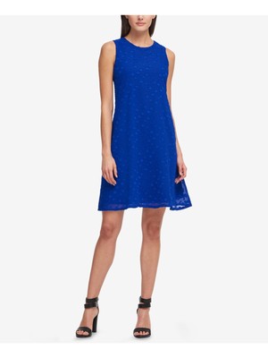 

DKNY Womens Stretch Textured без рукавов с круглым вырезом выше колена, вечернее платье, Синий