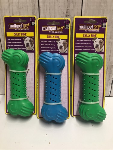 3 Dog Cooling Bones Freeze Teething Chew Toy For  Medium Dog New