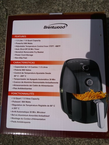 Brentwood 1.6 Quart Small Electric Air Fryer with Timer and Temperature Control