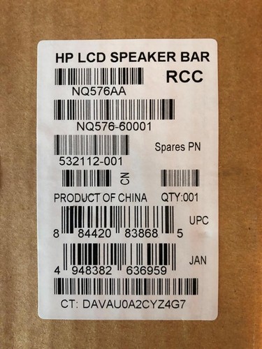 HP NQ576AA SOUNDBAR SPEAKERS FOR SELECT HP MONITOR USB POWERED 2W 532112 / A5-1