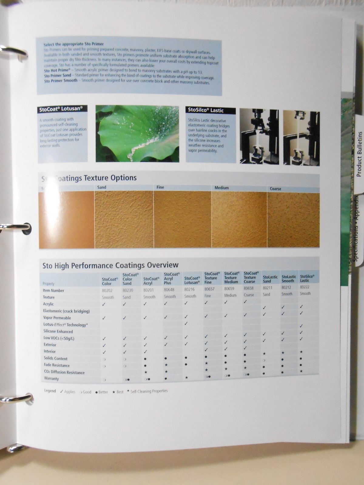 Sto Corp. Exterior High Performance Coatings Manual Catalog Book 2012