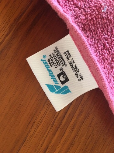 Vintage Bath Towel Hand Towel Set Fieldcrest Medallion Pink Gray Small