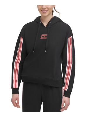 

TOMMY HILFIGER Женский черный свитшот с капюшоном и логотипом из хлопковой смеси