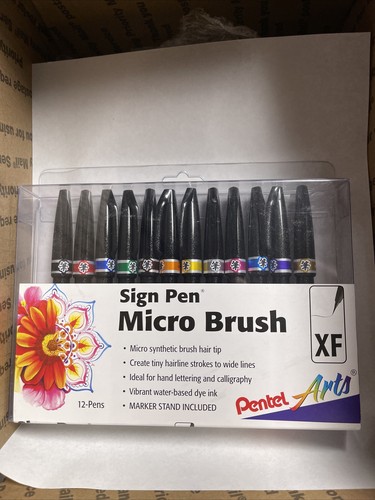 PENTEL SESF30CPC12  ARTS SIGN PEN MICRO BRUSH 12PC SET