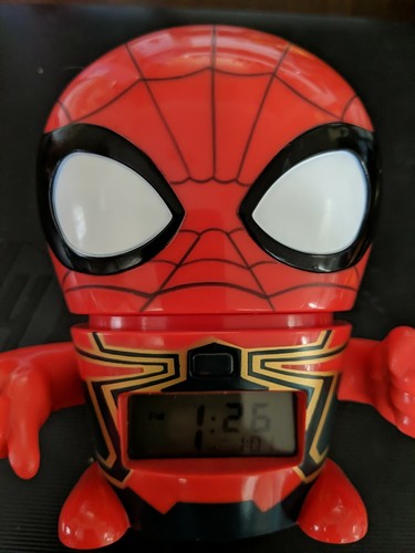 Marvel Ultimate SPIDERMAN Bulb Botz Light Up Figure Alarm Clock Preowned