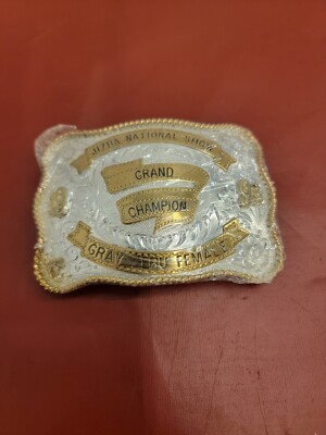 Vintage Award Design Medals Silversmith Silver Plate Western Belt Buckle