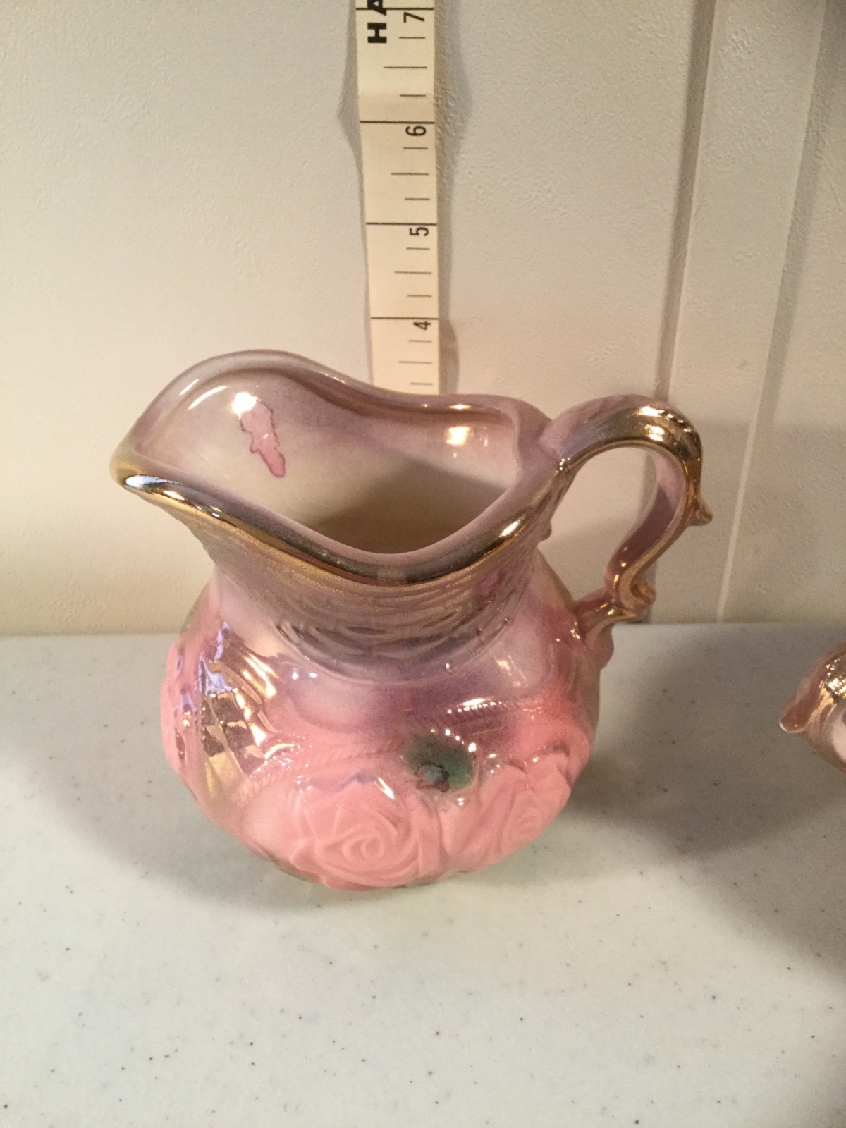 Vintage Rose Floral Cream and Sugar Handmade Marked Beautiful Nice Colors