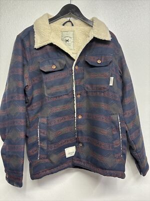 MENS L1 Premium HAMILTON JACKET Med Aztec Polyester Faux Shearling Liner #6C3B