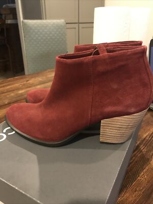 ECCO Women's Size 8 Shape 55 Western Ankle Boot Hydromax Syrah Red Suede