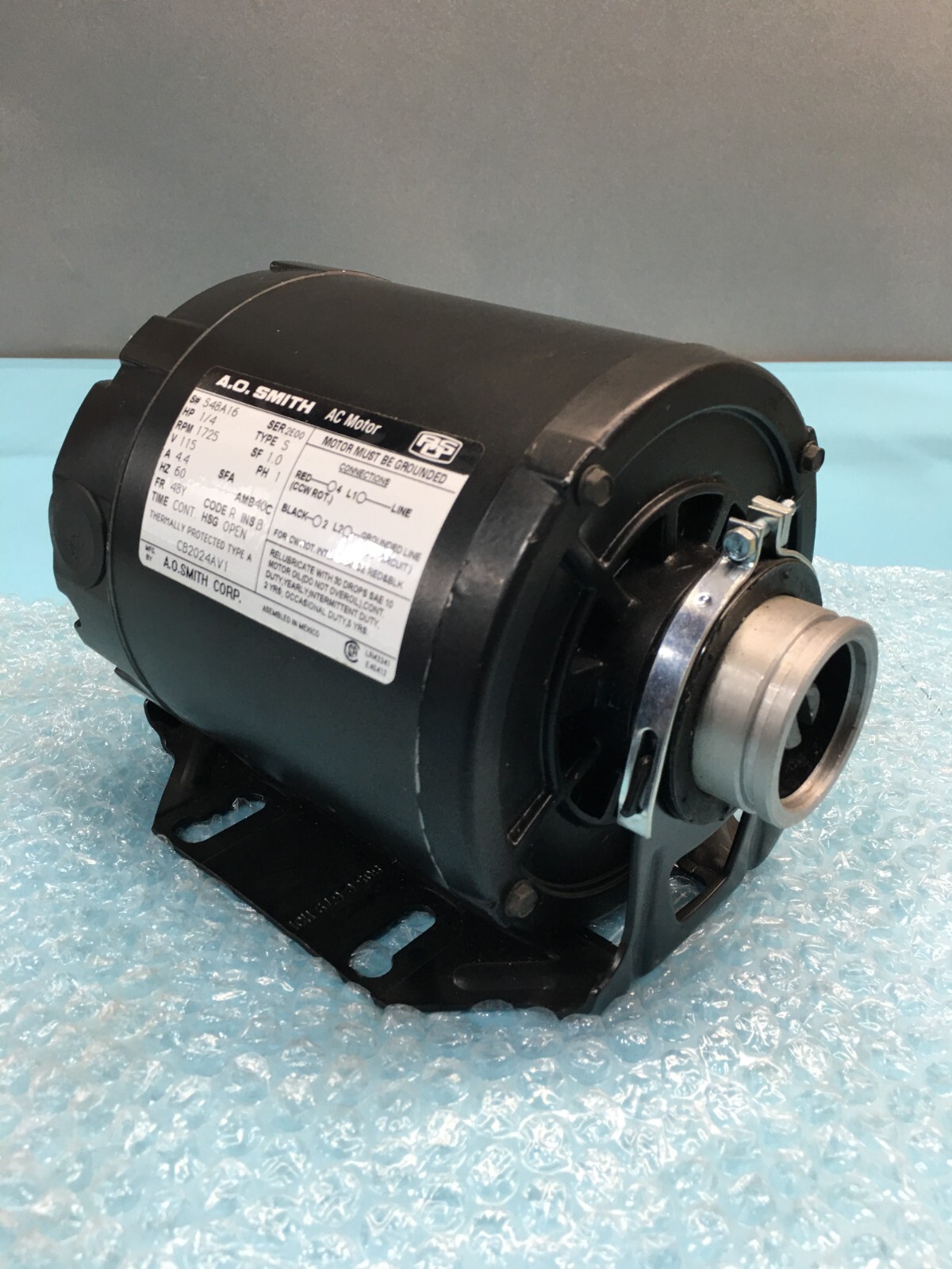 A.O.SMITH SER 2E00 AC MOTOR TYOE S, HP 1/4, 1725 RPM, 115 V, 60 Hz, 117422 | eBay A.O.SMITH SER 2E00 AC MOTOR TYOE S, HP 1/4, 1725 RPM, 115 V, 60 Hz, 117422 | eBay