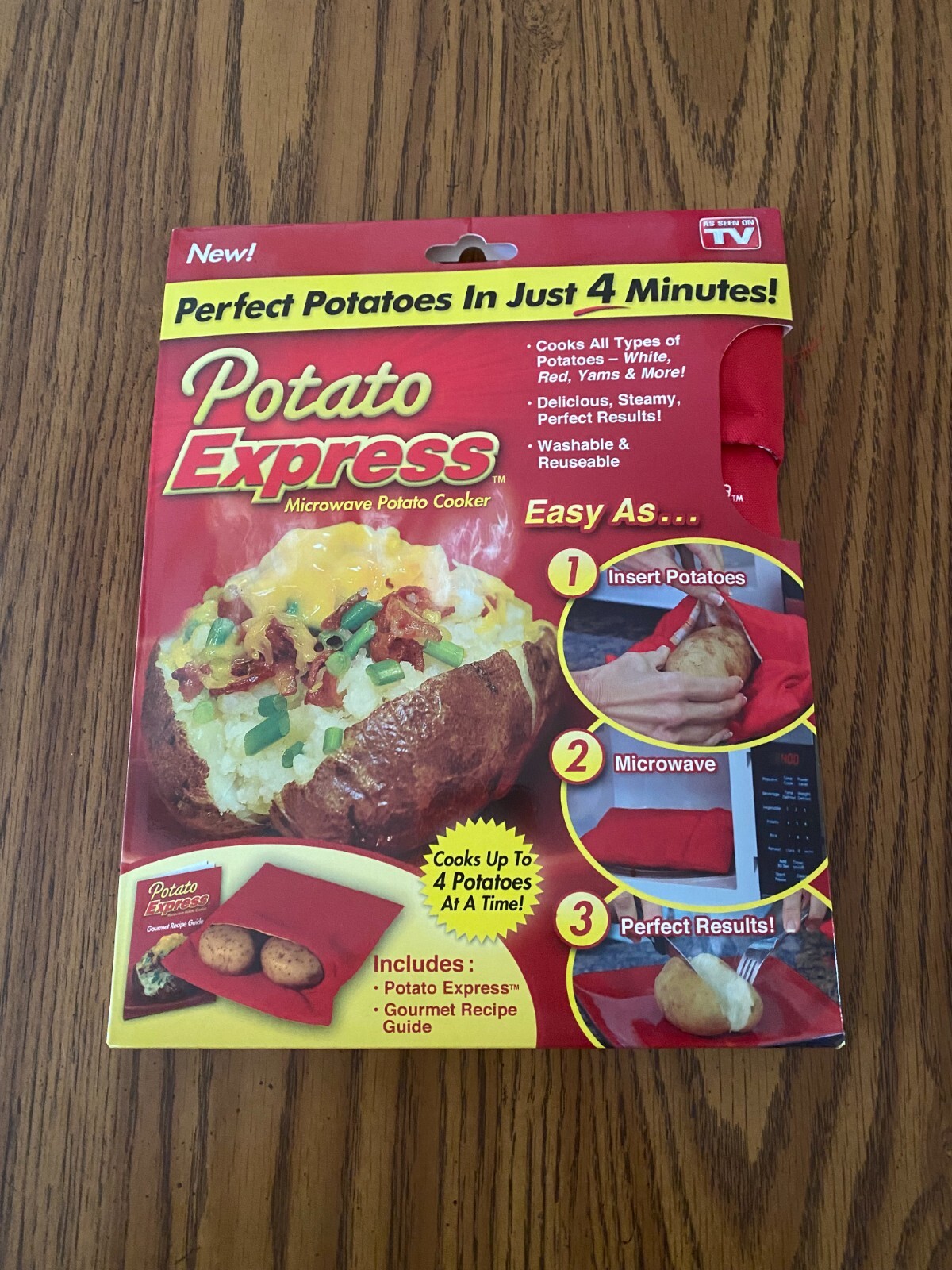 AS SEEN ON TV POTATO EXPRESS MICROWAVE POTATO COOKER IN 4 MINUTES - NEW