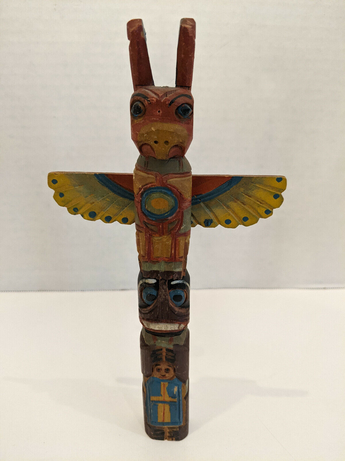 Vintage Hand Carved Totem Poles Souvenir Tourist Canada