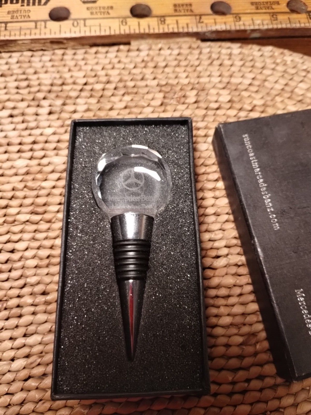 Vintage Crystal Wine Stopper Topper Mercedes Benz