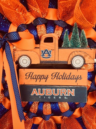 Auburn Tigers Deco Mesh Christmas Wreath