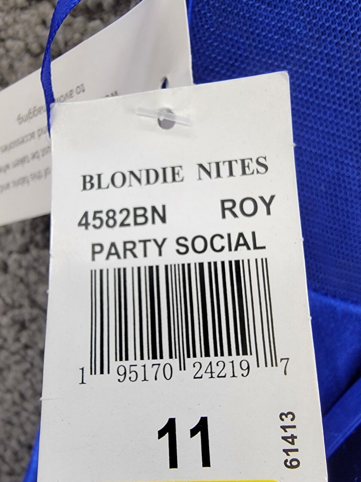 Blondie Nites Sequin-Bodice Sleeveless Gown Juniors' 11 Rotal Blue Lace Zip Back - Picture 16 of 16
