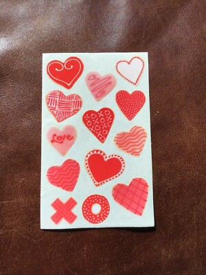 LARGE 3 X 6'' MRS GROSSMAN STICKERS: VALENTINE DAY HEARTS X O *