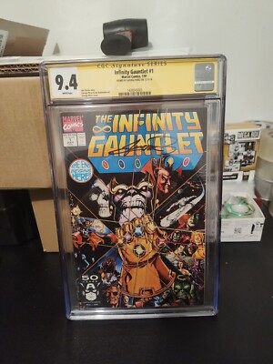 Infinity Gauntlet #1 Signed By George Perez Marvel Comics 7/91 CGC 9.4