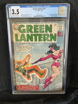 GREEN LANTERN #16, 1962 DC COMICS, CGC 3.5 OFF WHITE TO WHITE PAGES