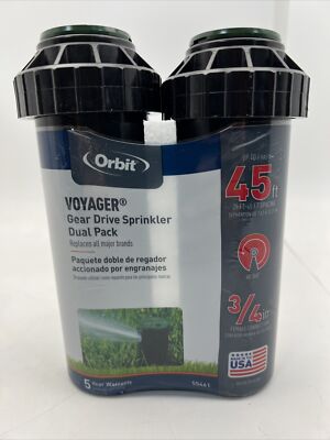 Orbit Voyager 3/4  Female Connect Gear Drive Sprinkler Dual Pack Up to 45' 55461