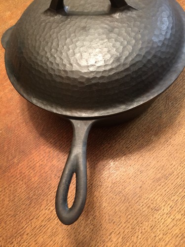 CFH vintage hammered lid with cast iron skillet rare