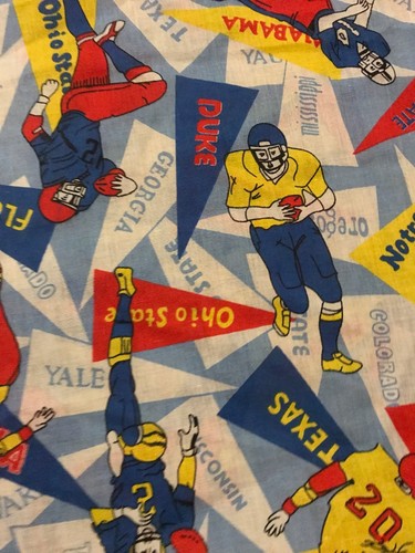 Vintage 60’s 70’s College Football Fabric - 44” X 104”