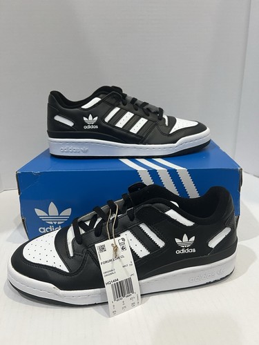 Size 10- adidas Forum Low Black White | eBay