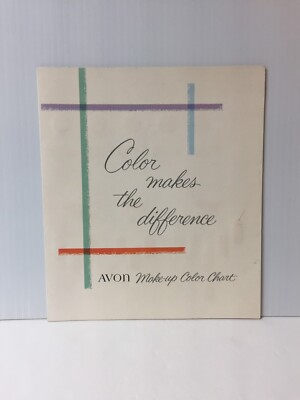 Vintage Avon Make-Up Color Chart Brochure Foundations Face Powders Eye Make Up