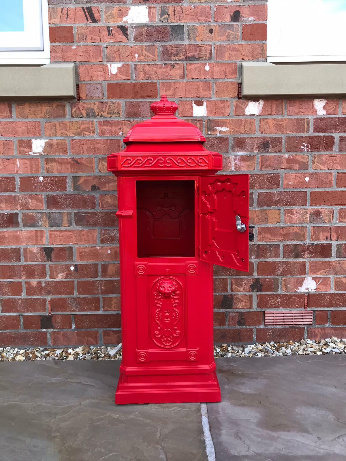 METZ Large Red Letter Box Post Box Mail Letterbox Drop Tall Free