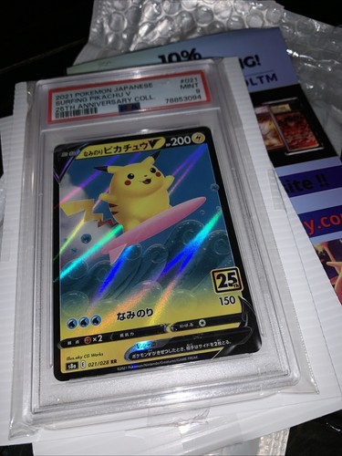 PSA 9 MINT JAPANESE POKEMON 2021 SURFING PIKACHU V 021/028
