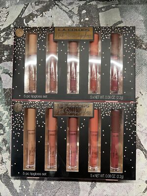 L.A. COLORS Nude Scene 5 Piece Lip gloss Gift Set  ~~ 2 PACK  ~~