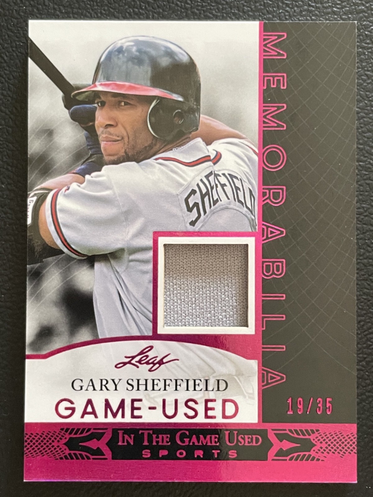 2024 Leaf In The Game Used Memorabilia Pink Foil Gary Sheffield Jersey 19/35